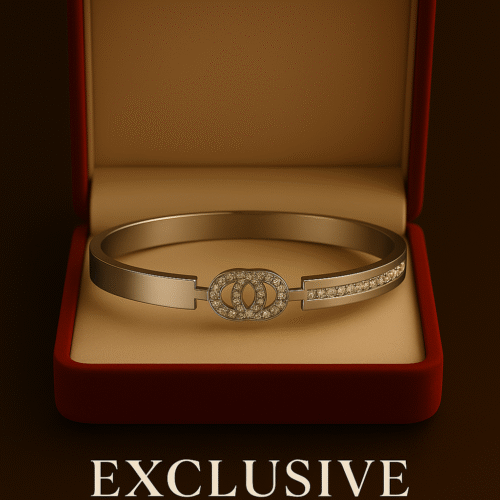 Luxury Steel Twin Orbit Bracelet with Crystal Accents – H&A Jewelry