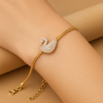Luxury Golden Swan Bracelet with Crystal Accents – H&A Jewelry