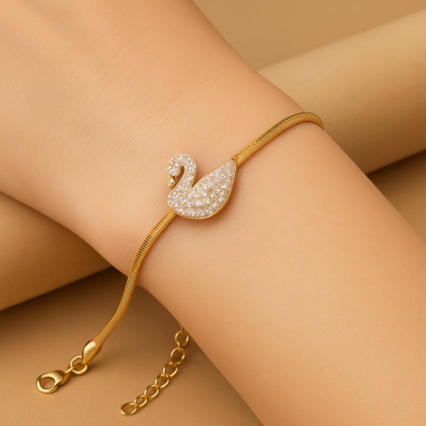 Luxury Golden Swan Bracelet with Crystal Accents – H&A Jewelry