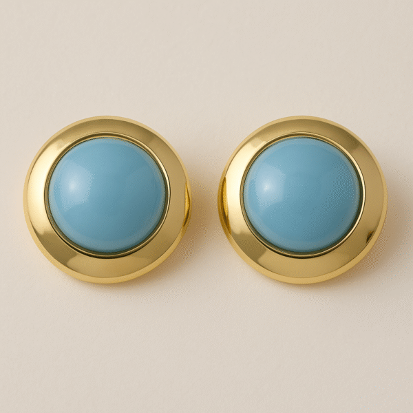 H&A "Ferozi Aura" – Bold Gold-Plated Stud Earrings - Image 2