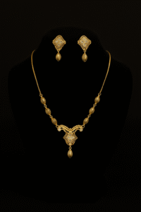 One Carat Gold Necklace and Earrings Set – H&A Jewelry