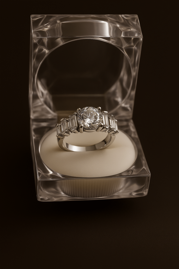 Luxury Silver Solitaire Ring with Side Accents – H&A Jewelry