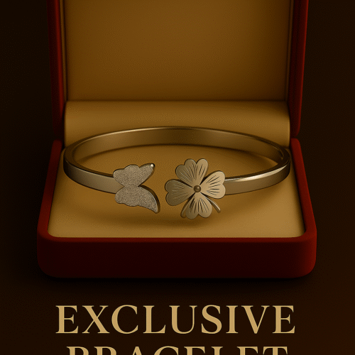 Elegant Steel Bracelet with Butterfly and Flower Charms – H&A Jewelry